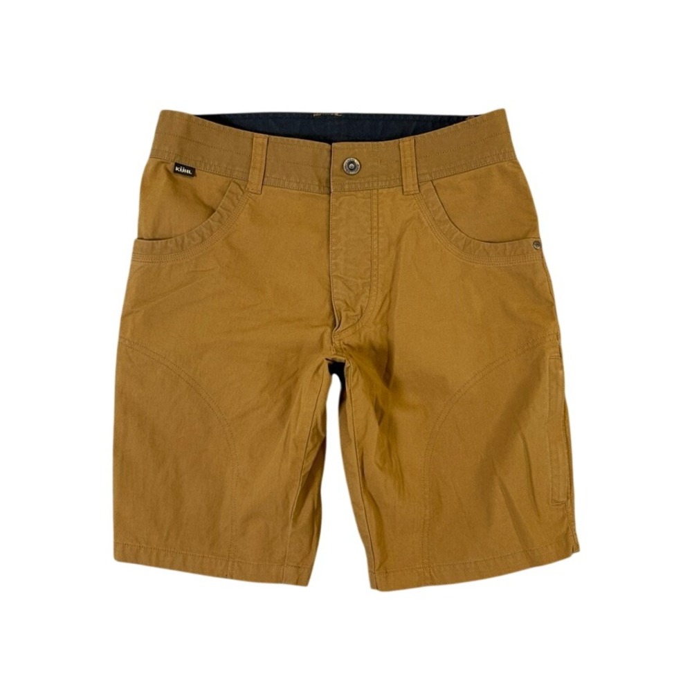 KUHL Rydr Shorts Mens 31 Brown Khaki Cotton Canvas Hiking Outdoor Cargo Pockets